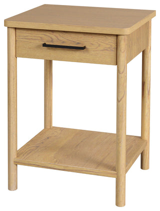 Lennon 1 Drawer Rounded Leg Nightstand, Natural