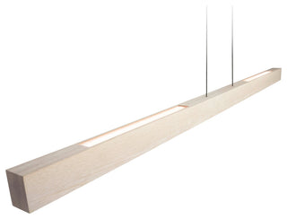 Una LED 66" Linear Pendant, White Washed Oak, Uplight/Downlight, 4000K, Dimmable