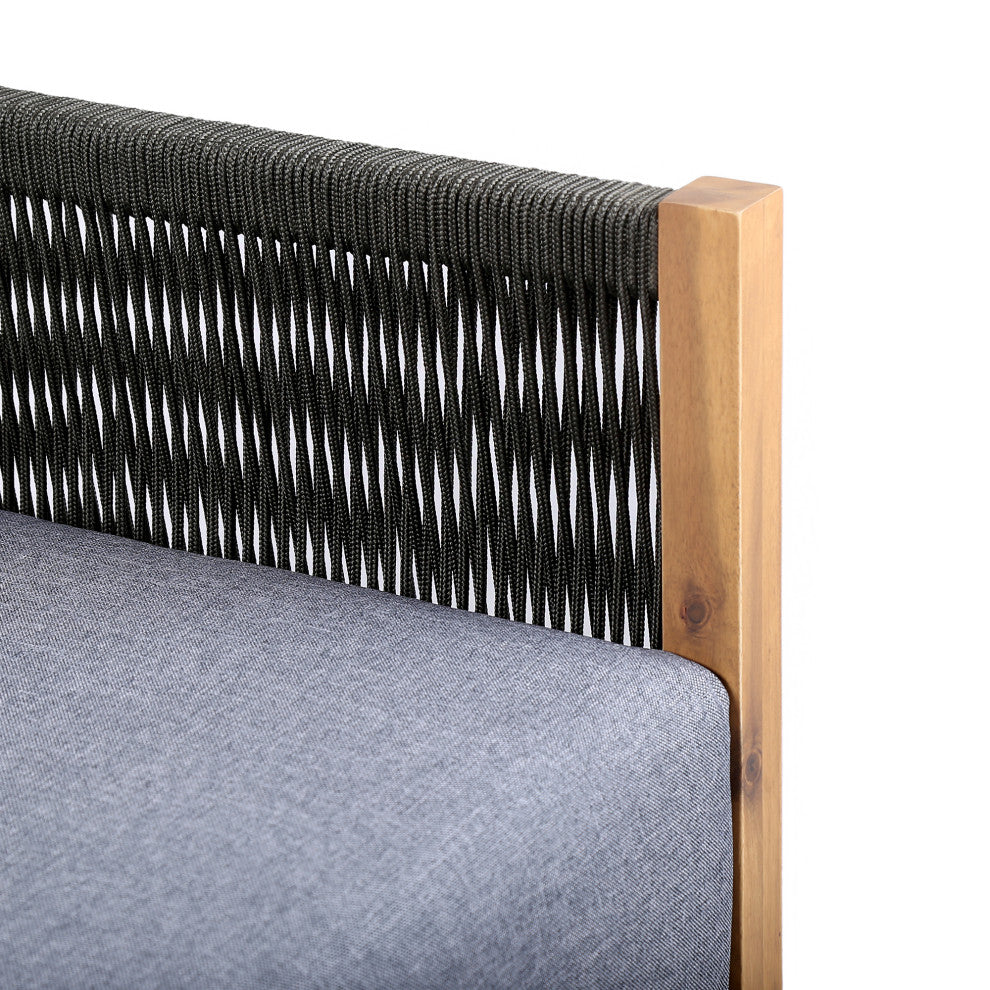 Sienna Outdoor Eucalyptus Sofa, Teak Finish With Gray Cushions