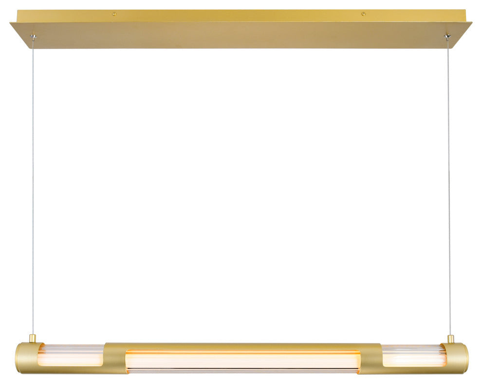 Neva 36 in LED Integrated Satin Gold Chandelier