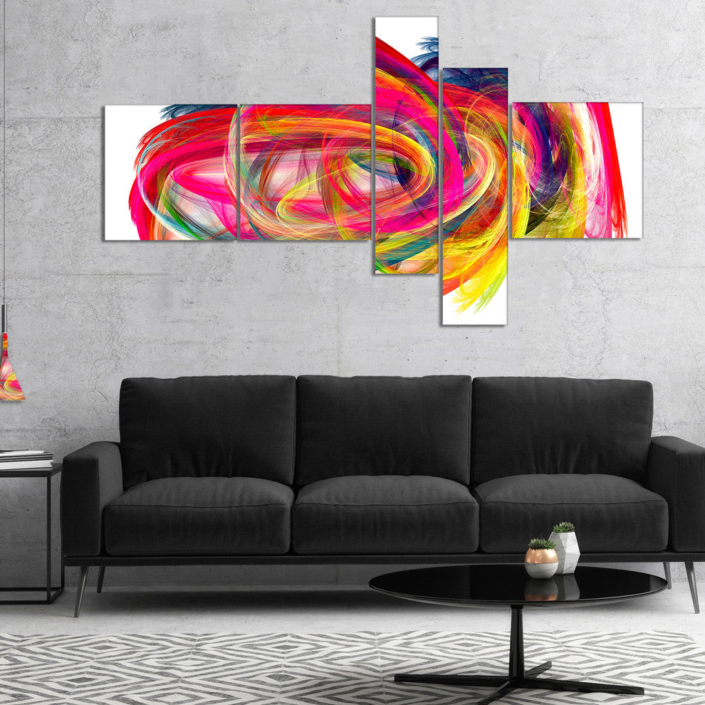 Colorful Thick Strokes, Abstract Canvas art print, 60"x32", 5 panels