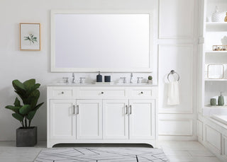 60" Double Bathroom Vanity, White