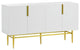 TATEUS 60" Modern Elegant 4-door Sideboard,Gold Metal Handle Storage Cabinet, White