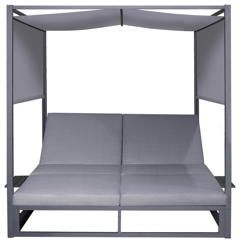 Outdoor Rectangular Patio Daybed, Gray
