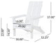 Gurekam Outdoor Foldable Adirondack Chairs, Set of 2, White