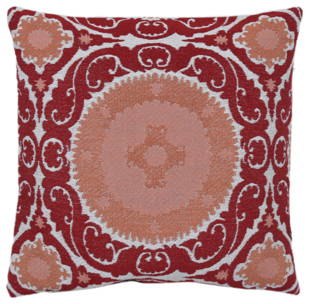 Red Machine Woven Weston Throw Pillow, 20" x 20"