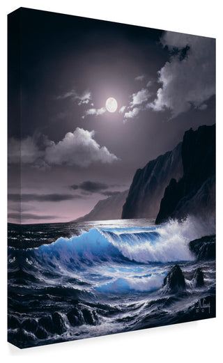 "Waves Under The Moon 6" by Anthony Casay, Canvas Art, 32"x24"