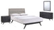Addison 4 Piece Queen Bedroom Set, Black Gray