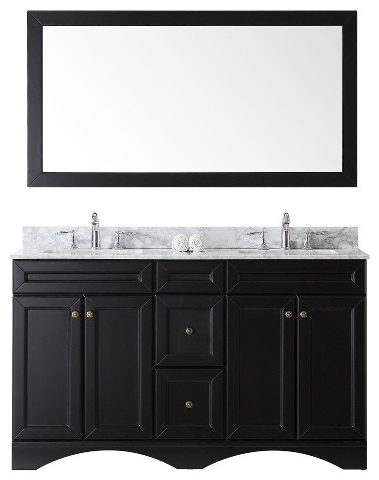 Talisa 60" Double Bathroom Vanity Set, Espresso