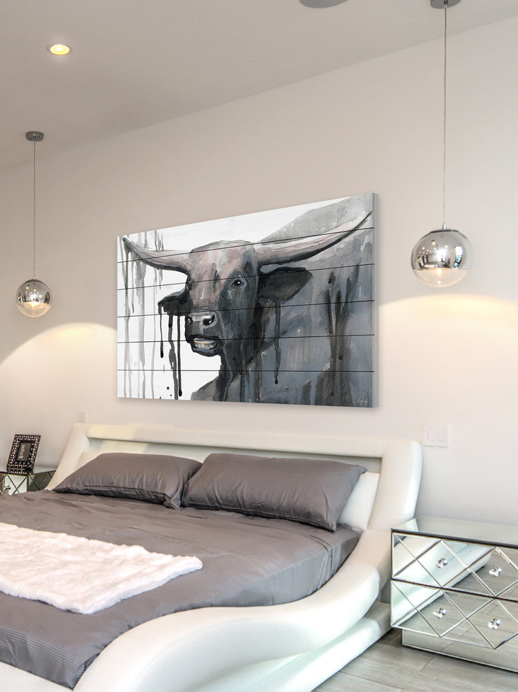 "Buffalo Bill" Painting Print on White Wood, 24"x16"