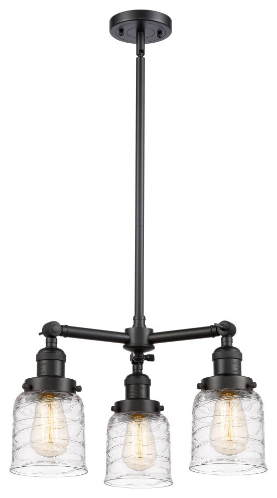 INNOVATIONS 207-BK-G513-LED 3-Light Chandelier Matte Black