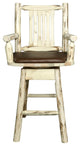 Captain's Barstool, Back and Swivel, Ready to Finish, Saddle Pattern