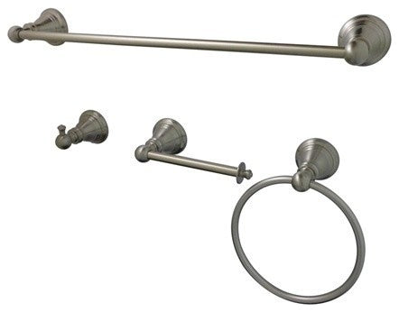 Kingston Brass 4-Piece Bathroom Accessory Set, Brushed Nickel