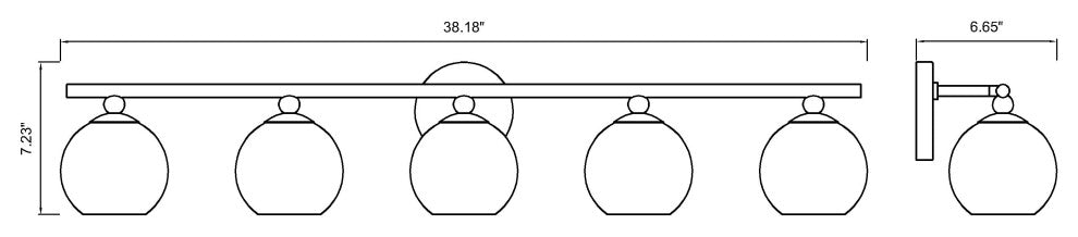Z-LITE 5-Light Vanity, Chrome