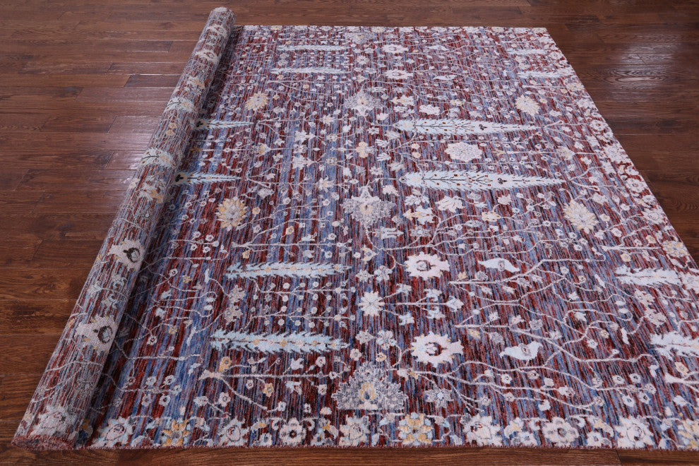 8' 0" X 10' 0" Persian Ziegler Wool and Silk Hand-Knotted Rug Q11795