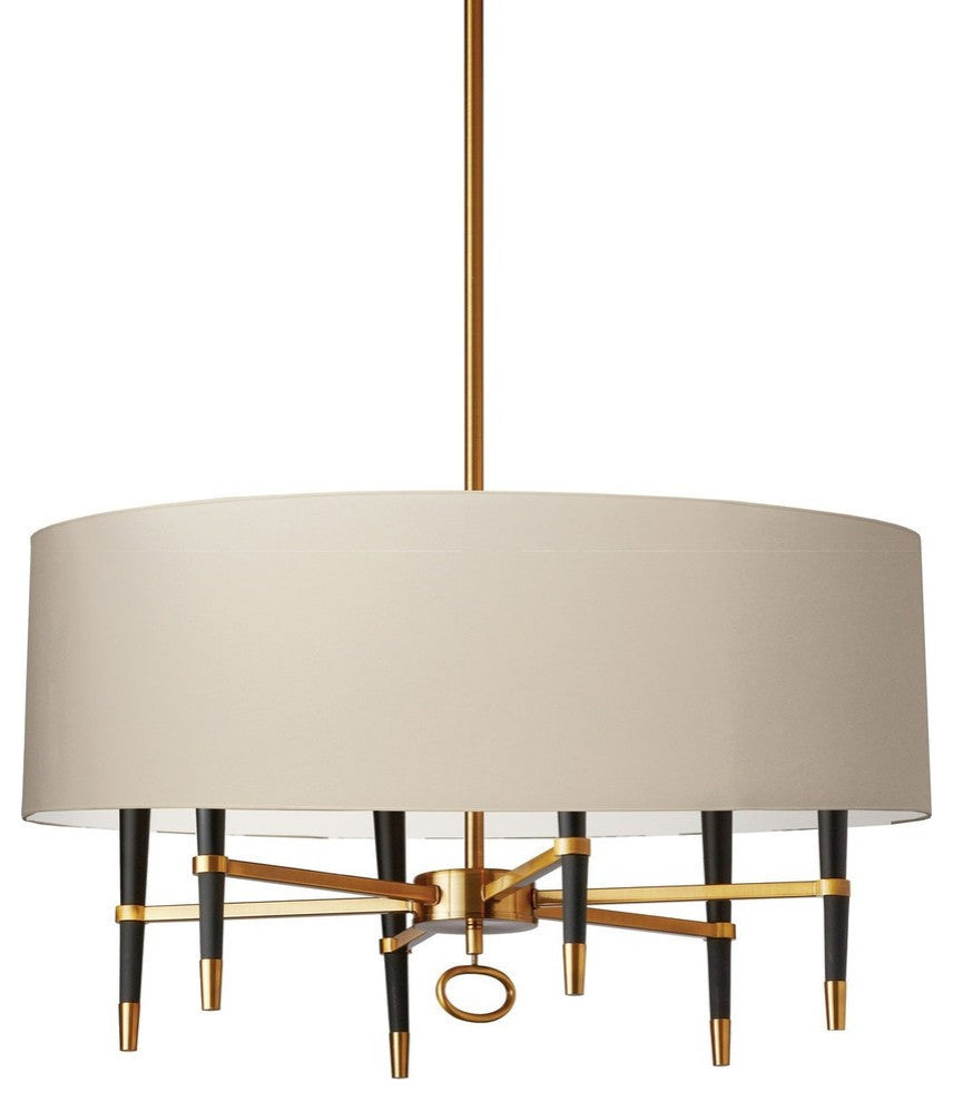 Langford 6-Light Incandescent Vintage Bronze Chandelier, Shade: Cream