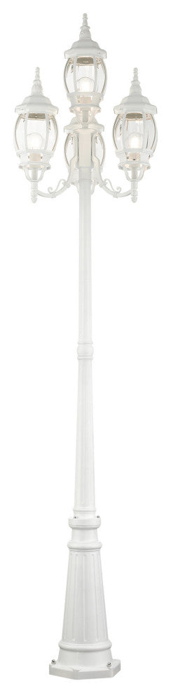 Textured White Traditional, Colonial, French Historical, Outdoor Post Light