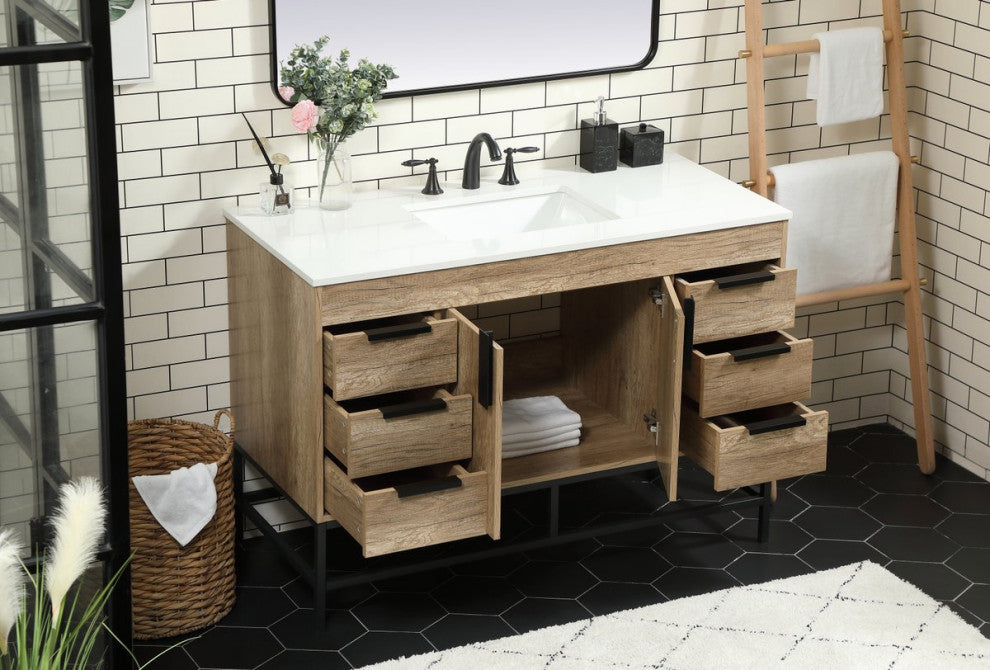 Home Living 22" Modern Natural Oak-Light Bathroom Vanity