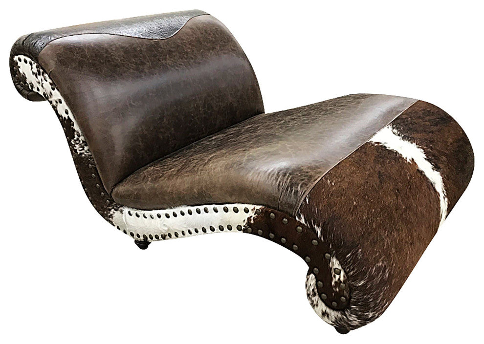 Panhandle Western Cowhide Double Chaise Lounge