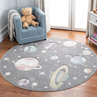 Safavieh Carousel Kids Collection CRK103F Rug, Grey/Lavender, 8' X 8' Round