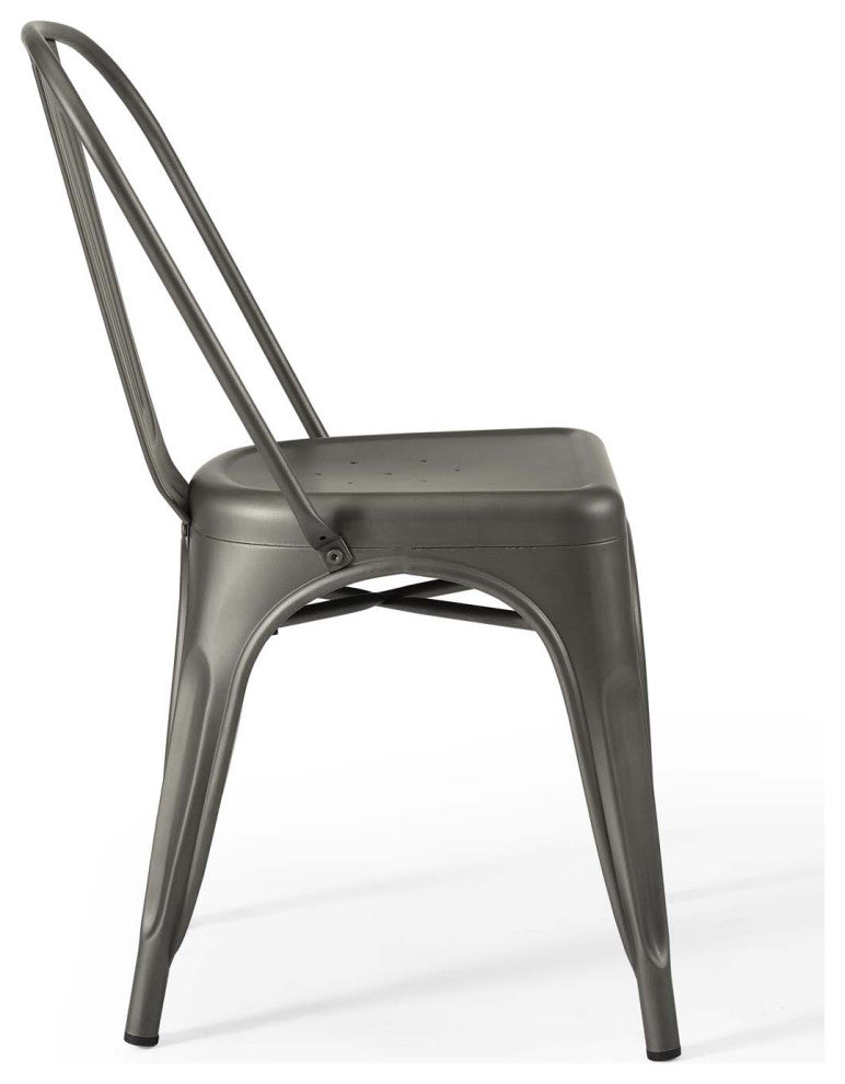 Promenade Bistro Dining Side Chair Set of 2-Gunmetal