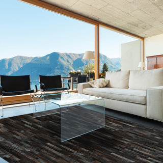 Cowhide Patchwork Rug, Poseidon, Cassiterite, 6'x9'