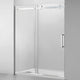 WoodBridge 44-48"Wx76"H Frameless Sliding Shower Door, Brushed Nickel