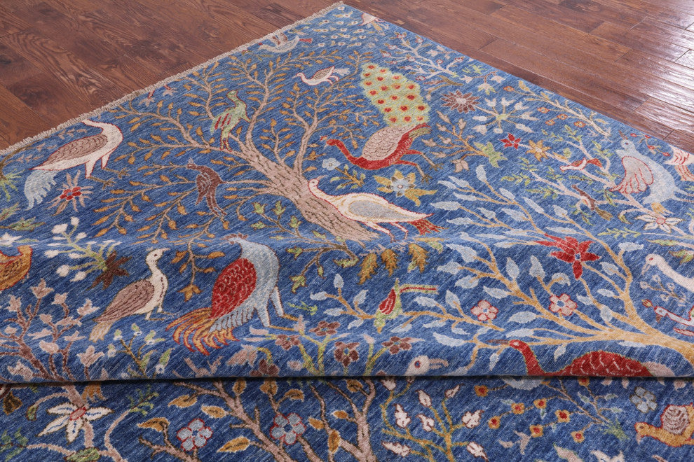 12' 0" X 14' 6" Persian Tree Of Life Design Handmade Wool Rug Q7812