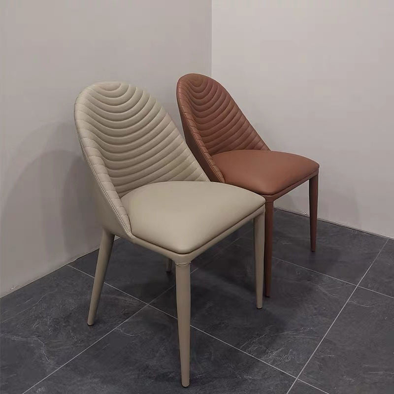 Nordic Design Leisure Backrest Dining Chair, Brown