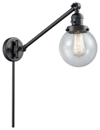 Beacon 1-Light LED Swing Arm Light, Matte Black, Glass: Seedy
