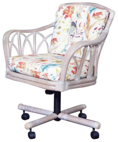 Cuba Tilt Swivel Caster Dining Chair In Rustic Driftwood, Timo Denim