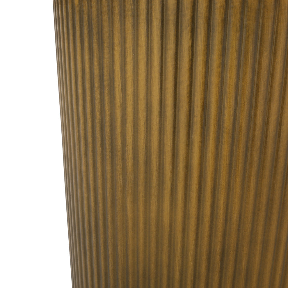 Pamsha Modern Iron Sunburst Side Tables, Set of 2, Brushed Antique Gold
