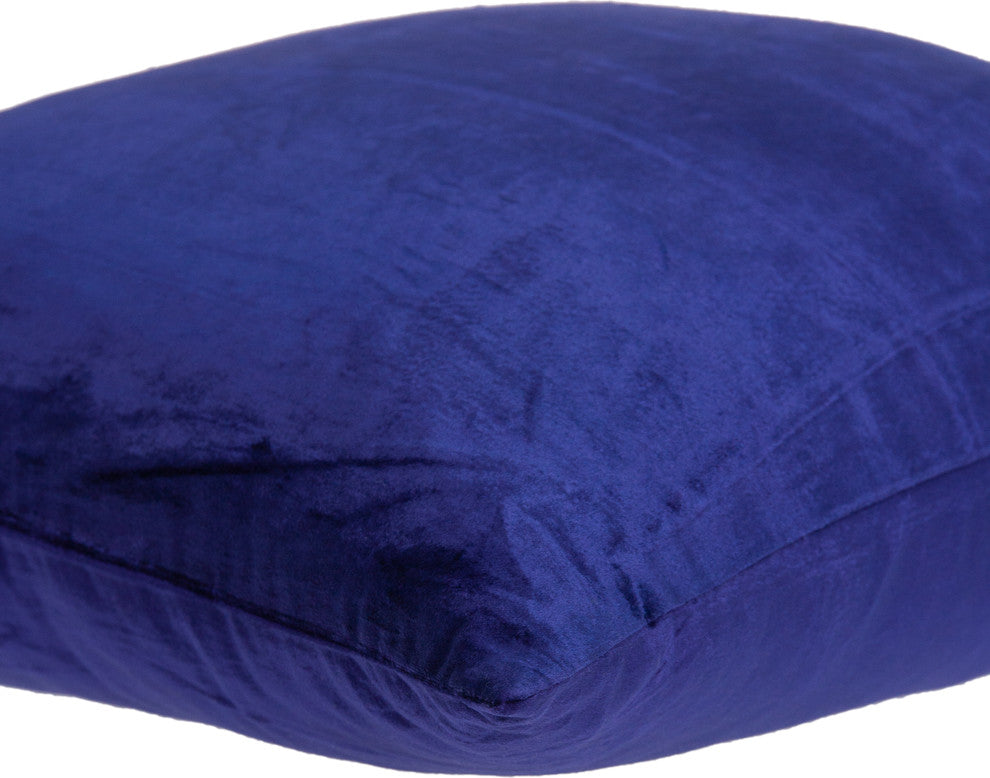 Topaz Transitional Royal Blue Solid Pillow Cover With Poly Insert