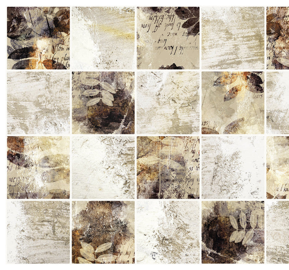 Gold White Tile 3D Wall Panels, Set of 5, Covers 29 Sq Ft