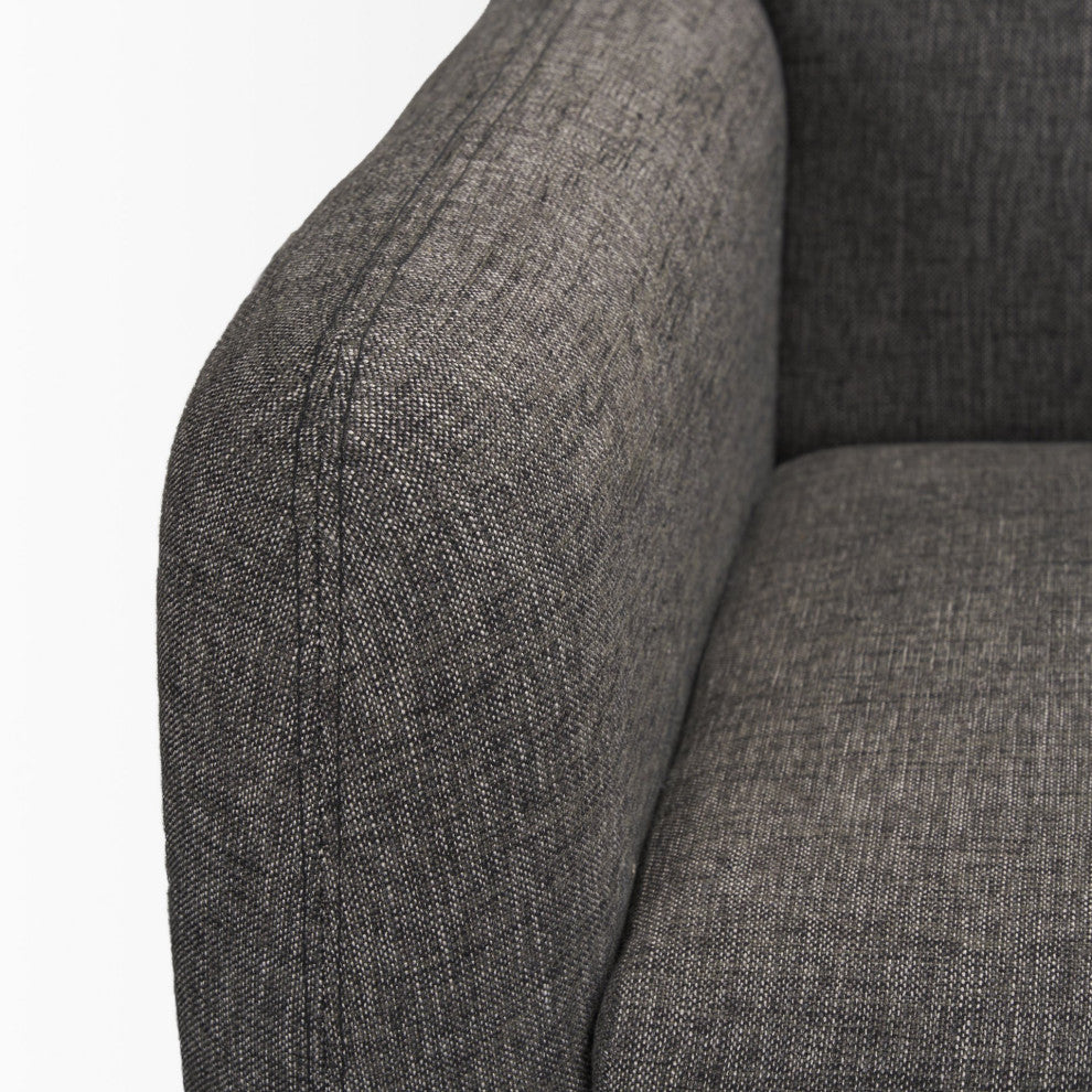 Hale Sofa With Medium Brown Wood and Gray Fabric
