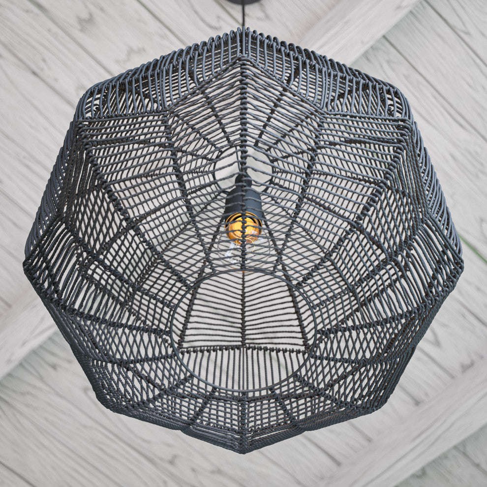 Kenroy 94149BL 1-Light Pendant, Snaggle Collection, Black Finish