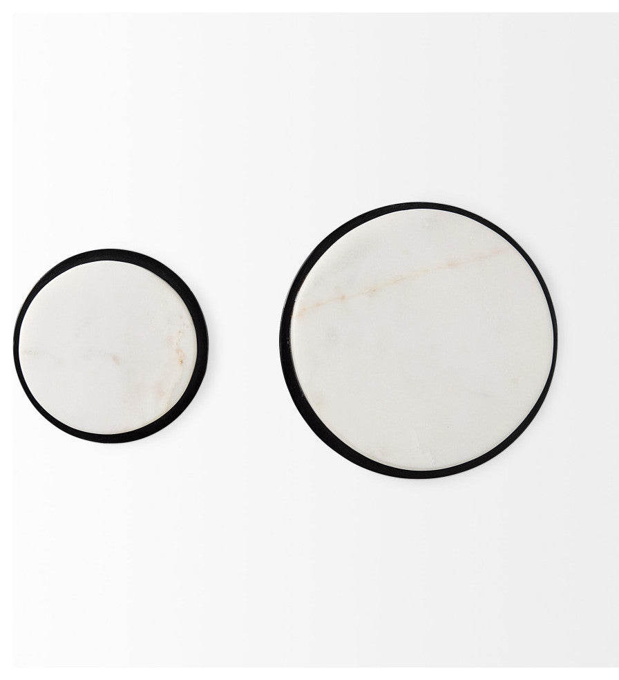 Sophia White Marble Wall Hooks, 2-Piece Set