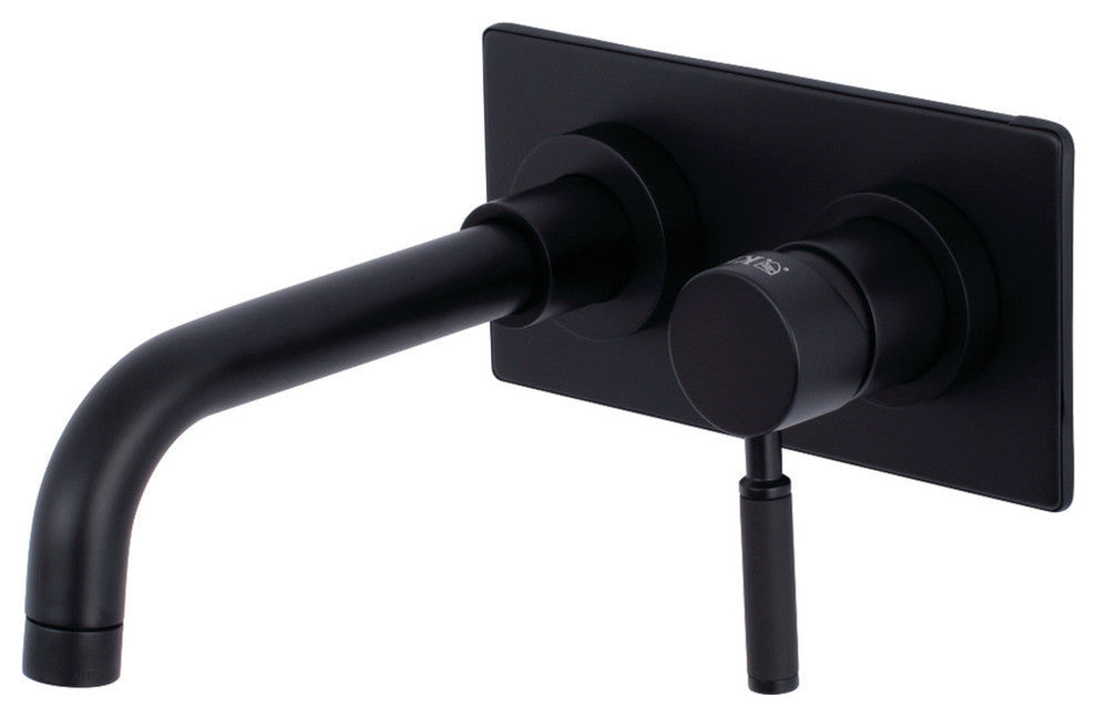 Kingston Brass Single-Handle Wall Mount Bathroom Faucet, Matte Black