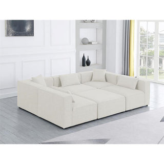 Maklaine 26'H x 108'W x 72'D Cream Durable Linen Modular Sectional