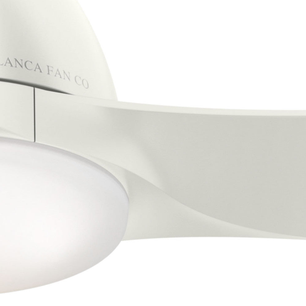 Casablanca 44" Wisp Ceiling Fan With Light Kit & Handheld Remote, Fresh White