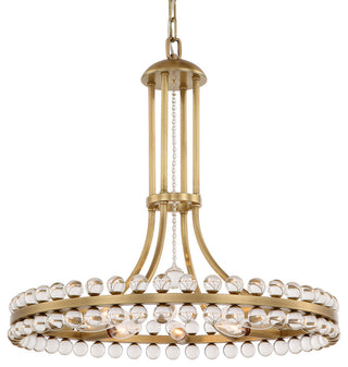 Crystorama Clover 8-Light Chandelier, Aged Brass