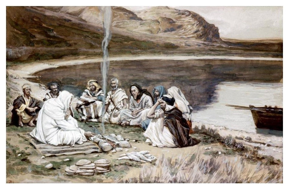 "Christ Eating With His Disciples" Digital Paper Print by James Tissot, 24"x16"