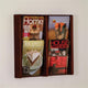 Wooden Mallet 4 Pocket Acrylic and Oak wall Display in Mahogany