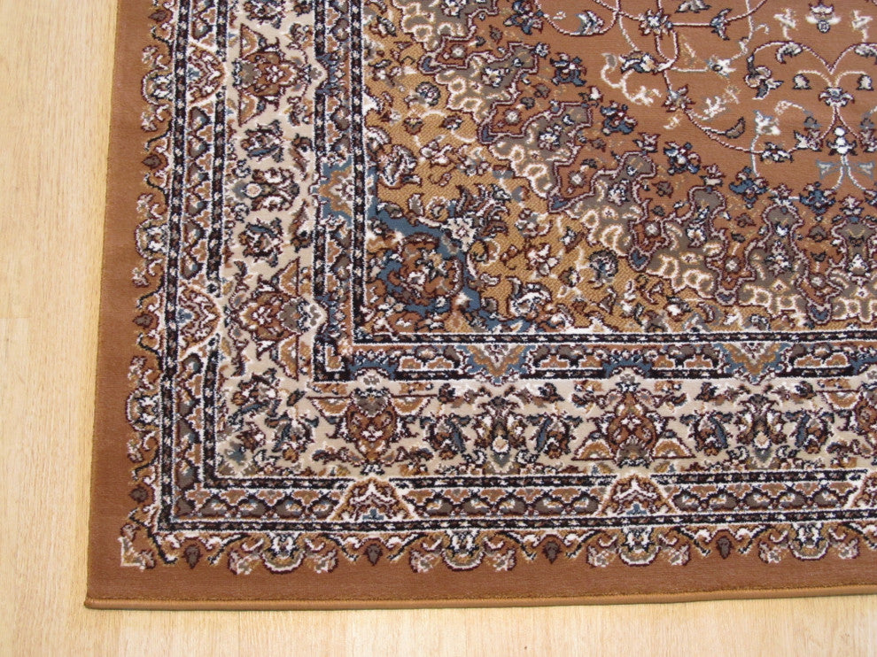 Rust Traditional Oriental Tabriz Area Rug