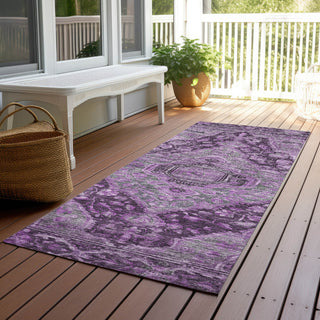 Machine Washable Indoor/Outdoor Chantille ACN1761 Purple 2'3" x 7'6" Runner Rug