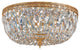 3-Light 12" Ceiling Light in Olde Brass with Clear Hand Cut Crystals