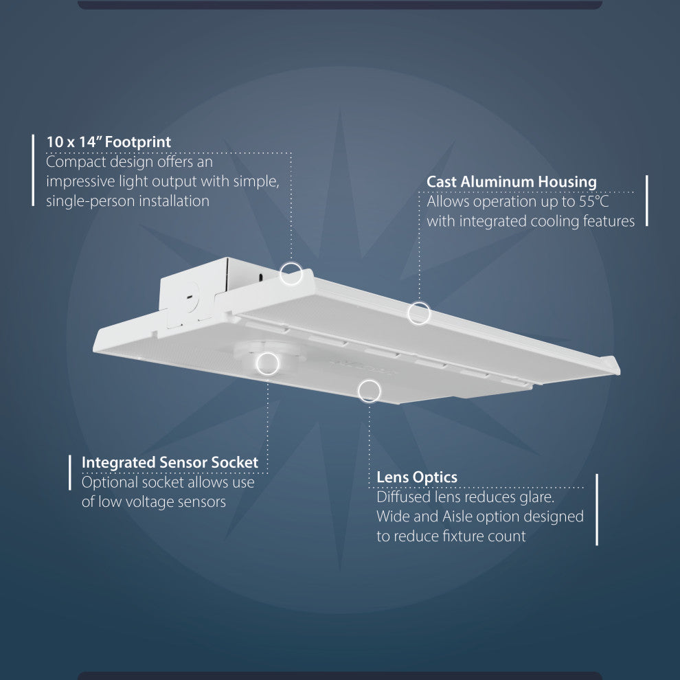 HML1 110-Watt Linear LED High Bay, 5000k, 129