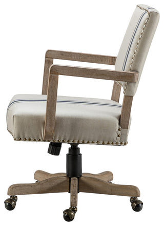 Swivel Office Task Chair With Nailhead Trim, Navy