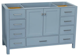 Ariel Cambridge 54" Single Sink Base Cabinet, Gray