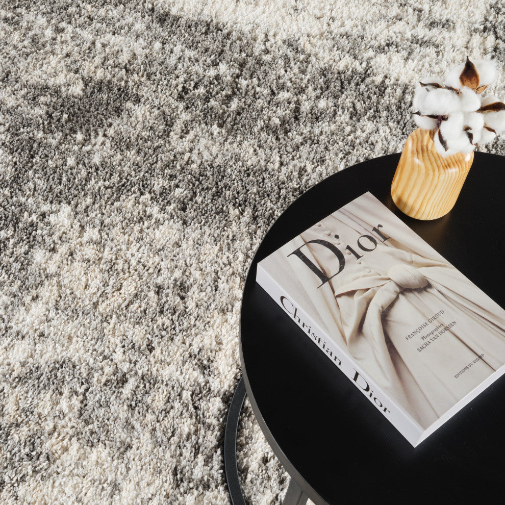 Shag Ridley Gray/Beige Rug, Gray, 6'6"x9'6"